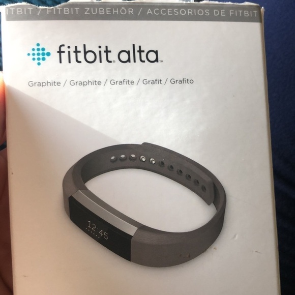 FitBit Alta Leather Stainless Clasp Accessory Band Color is Graphite Size L NiB - Picture 1 of 3